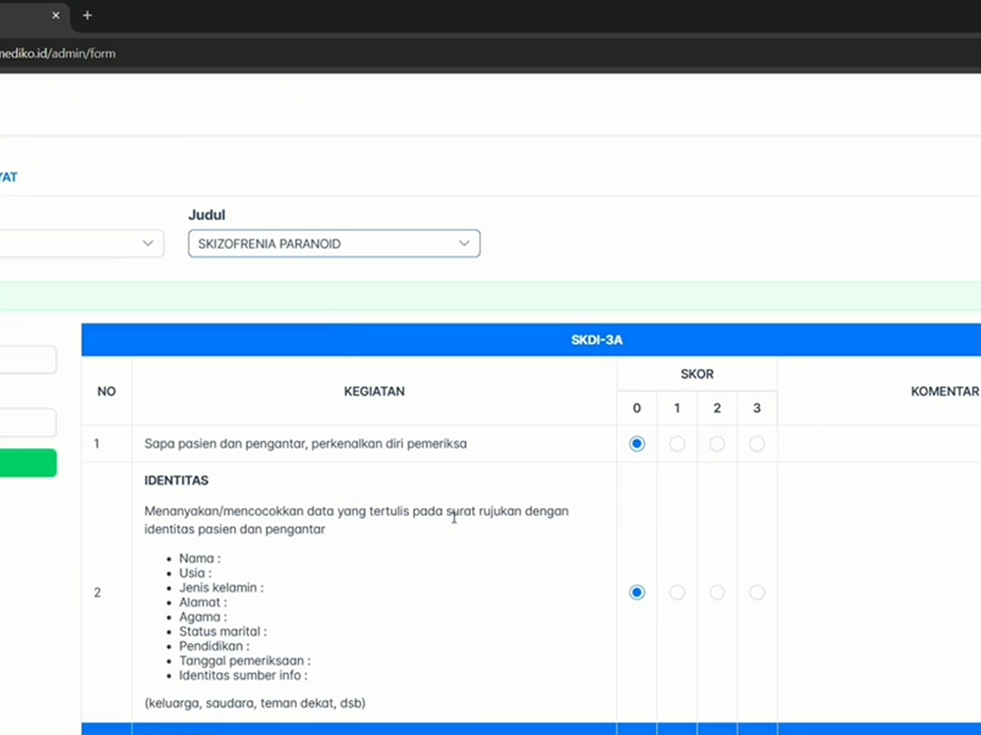 Akses Webchecklist dan Resep
